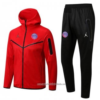 Chandal con Capucha del Paris Saint-Germain Jordan 2022 2023 Rojo