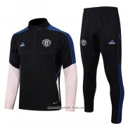 Chandal de Sudadera del Manchester United 2022 2023 Negro y Rosa