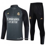 Chandal de Sudadera del Real Madrid 2023 2024 Nino Gris