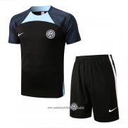 Chandal del Inter Milan 2022 2023 Manga Corta Negro - Pantalon Corto