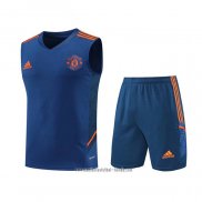 Chandal del Manchester United 2022 2023 Sin Mangas Azul Oscuro