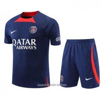 Chandal del Paris Saint-Germain 2022 2023 Manga Corta Azul Oscuro - Pantalon Corto