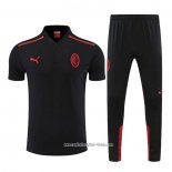 Conjunto Polo del AC Milan 2022 2023 Negro