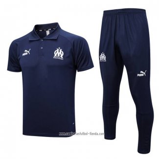 Conjunto Polo del Olympique Marsella 2023 2024 Azul Oscuro