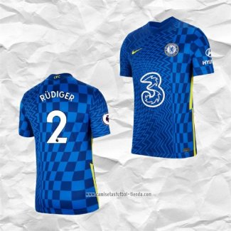 Camiseta Primera Chelsea Jugador Rudiger 2021 2022