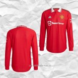 Camiseta Primera Manchester United Authentic 2022 2023 Manga Larga