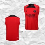 Camiseta de Entrenamiento Paris Saint-Germain Jordan 2023 2024 Sin Mangas Rojo