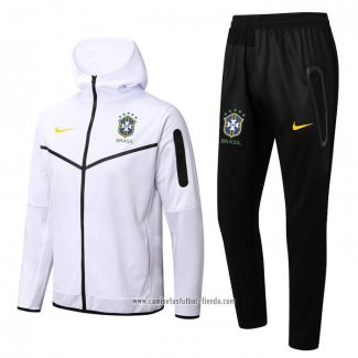 Chandal con Capucha del Brasil 2022 2023 Blanco