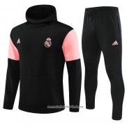 Chandal con Capucha del Real Madrid 2023 Negro y Rosa