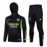 Chandal de Sudadera del Arsenal 2023 2024 Nino Negro y Verde