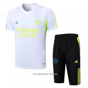 Chandal del Arsenal 2023 2024 Manga Corta Blanco - Pantalon Corto