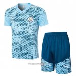 Chandal del Manchester City 2023 2024 Manga Corta Azul - Pantalon Corto