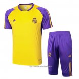 Chandal del Real Madrid 2024 2025 Manga Corta Amarillo - Pantalon Corto