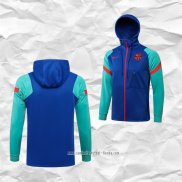 Chaqueta con Capucha del Barcelona 2021-2022 Azul