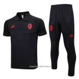 Conjunto Polo del AC Milan 2023 2024 Negro