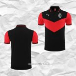 Camiseta Polo del AC Milan 2022 2023 Negro y Rojo