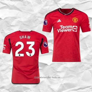 Camiseta Primera Manchester United Jugador Shaw 2023 2024