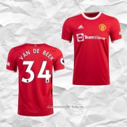 Camiseta Primera Manchester United Jugador Van De Beek 2021 2022