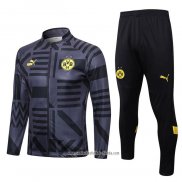 Chandal de Chaqueta del Borussia Dortmund 2022 2023 Negro y Gris