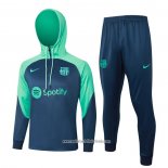 Chandal de Sudadera del Barcelona 2023 2024 Nino Azul y Verde