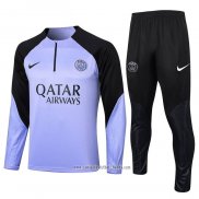 Chandal de Sudadera del Paris Saint-Germain 2023 2024 Nino Violeta Claro