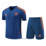Chandal del Manchester United 2022 2023 Manga Corta Azul - Pantalon Corto