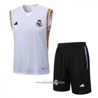 Chandal del Real Madrid 2023 2024 Sin Mangas Blanco