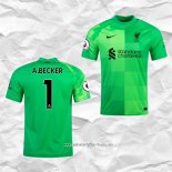 Camiseta Liverpool Jugador Portero A.Becker 2021 2022 Verde