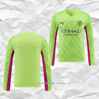 Camiseta Manchester City Portero 2023 2024 Manga Larga Verde