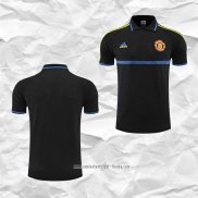 Camiseta Polo del Manchester United 2022 2023 Negro y Azul