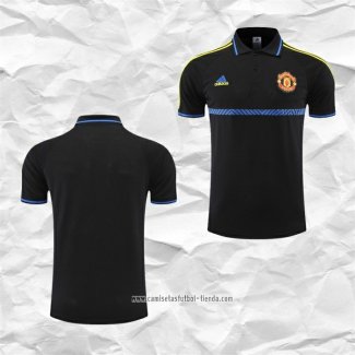 Camiseta Polo del Manchester United 2022 2023 Negro y Azul