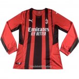 Camiseta Primera AC Milan 2021 2022 Manga Larga