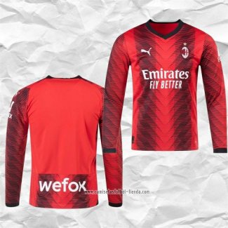 Camiseta Primera AC Milan 2023 2024 Manga Larga