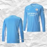 Camiseta Primera Manchester City 2021 2022 Manga Larga