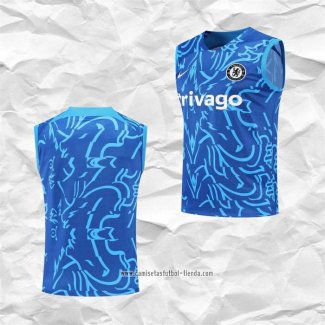 Camiseta de Entrenamiento Chelsea 2022-2023 Sin Mangas Azul