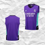 Camiseta de Entrenamiento Real Madrid 2023 2024 Sin Mangas Purpura