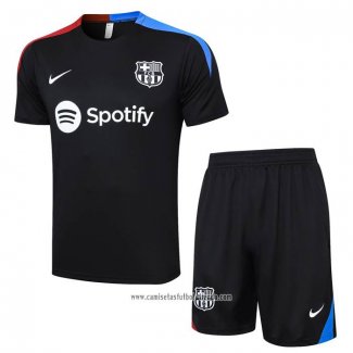 Chandal del Barcelona 2023 2024 Manga Corta Negro - Pantalon Corto