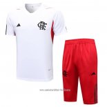 Chandal del Flamengo 2023 2024 Manga Corta Blanco - Pantalon Corto