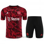 Chandal del Manchester United 2023 2024 Manga Corta Rojo - Pantalon Corto