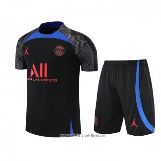 Chandal del Paris Saint-Germain 2022 2023 Manga Corta Negro y Azul - Pantalon Corto