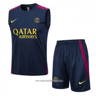 Chandal del Paris Saint-Germain 2023 2024 Sin Mangas Azul