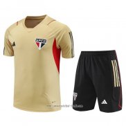 Chandal del Sao Paulo 2023 2024 Manga Corta Amarillo - Pantalon Corto