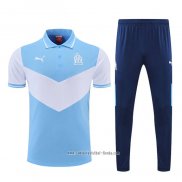 Conjunto Polo del Olympique Marsella 2022 2023 Azul y Blanco