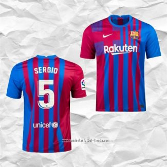 Camiseta Primera Barcelona Jugador Sergio 2021 2022