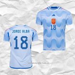 Camiseta Segunda Espana Jugador Jordi Alba 2022