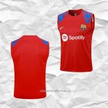 Camiseta de Entrenamiento Barcelona 2023 2024 Sin Mangas Rojo