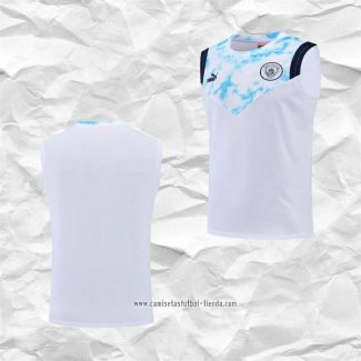 Camiseta de Entrenamiento Manchester City 2022 2023 Sin Mangas Blanco