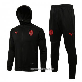 Chandal con Capucha del AC Milan 2021 2022 Negro