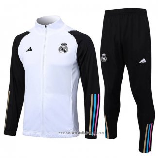 Chandal de Chaqueta del Real Madrid 2023 2024 Nino Blanco y Negro