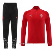 Chandal de Sudadera del AC Milan 2023 2024 Rojo Oscuro